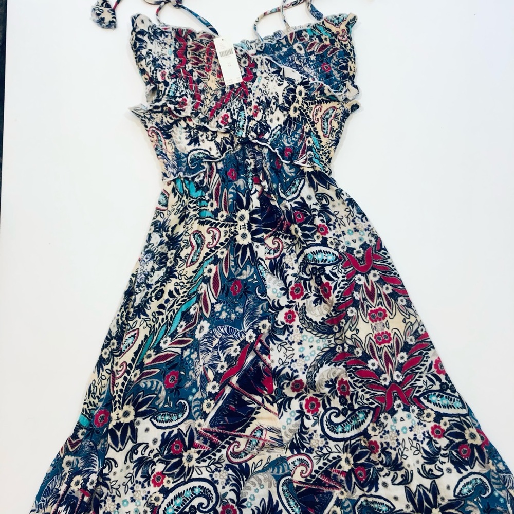 By Anthropologie Smocked Gauze Criss-Cross Dress.  XS. - Picture 7 of 11